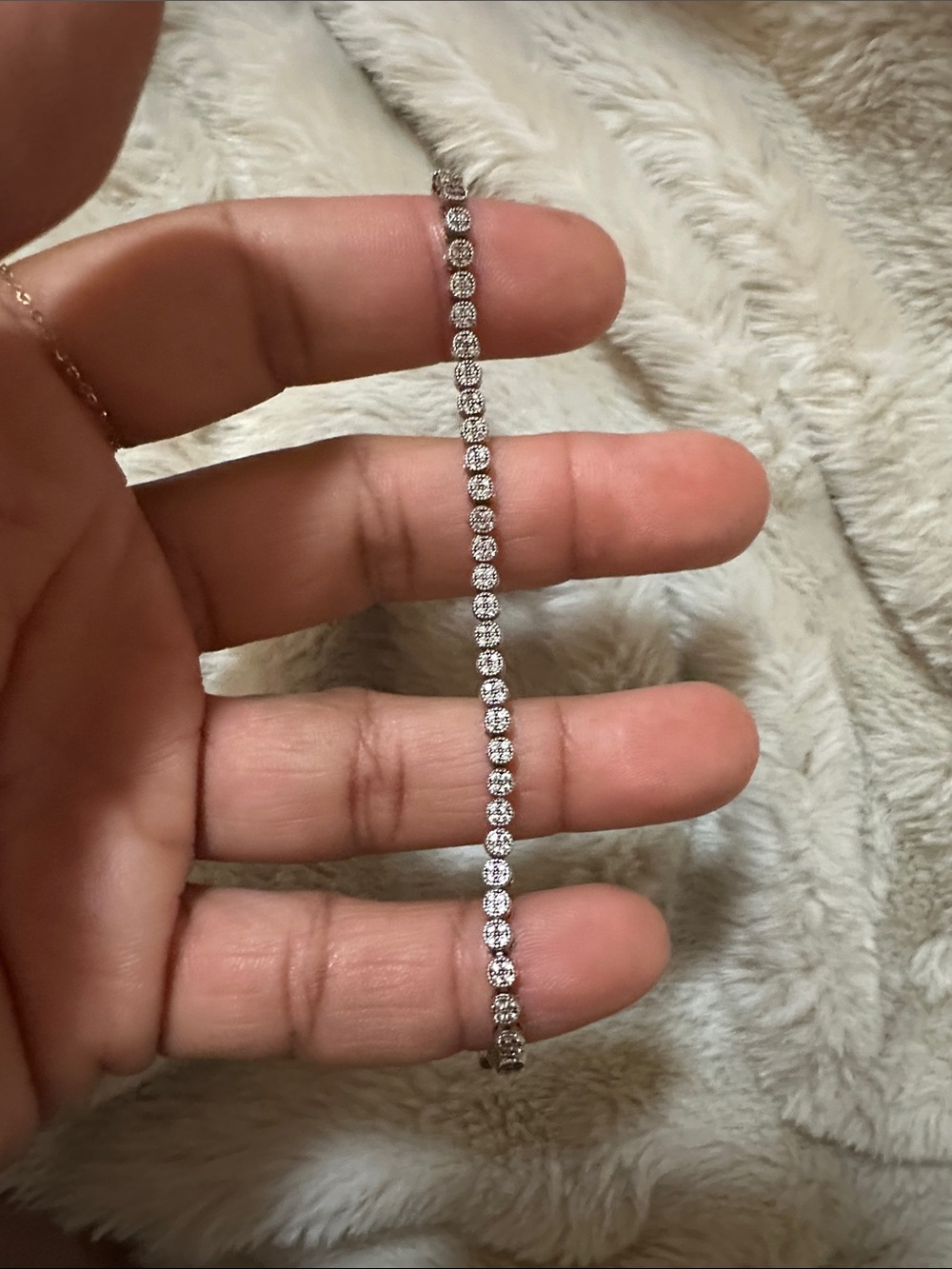 Sterling Silver White Crystal Tennis Bracelet - Women Jewelry